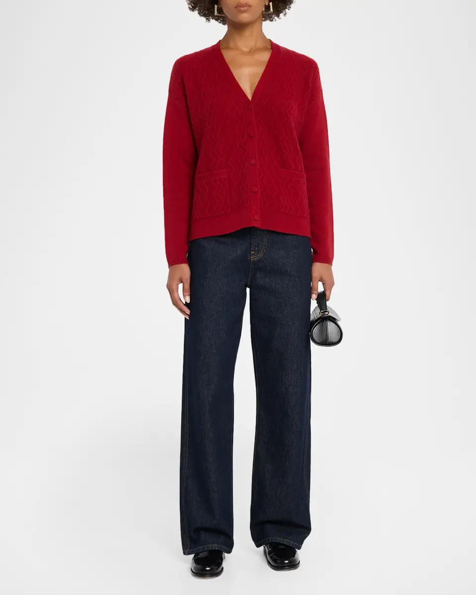 TSE Cashmere Cashmere Textured Button-Front Cardigan | Thumbnail 2 TSE Cashmere Cashmere Textured Button-Front Cardigan | Thumbnail 2