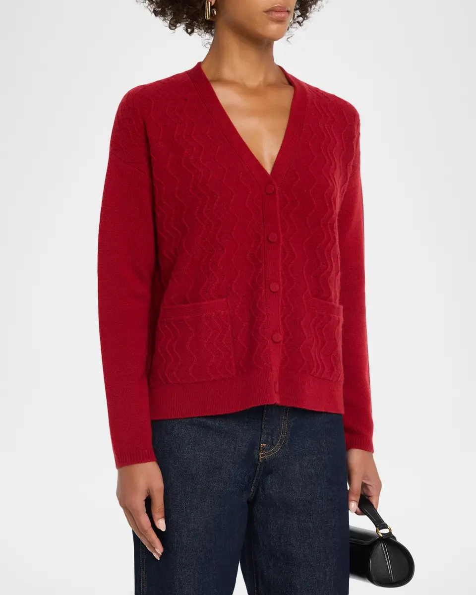 TSE Cashmere Cashmere Textured Button-Front Cardigan | Thumbnail 4 TSE Cashmere Cashmere Textured Button-Front Cardigan | Thumbnail 4