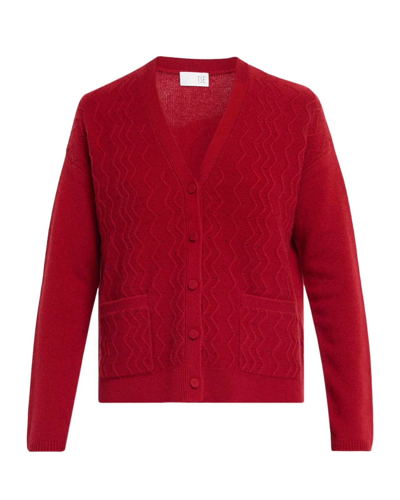 Cashmere Textured Button-Front Cardigan
