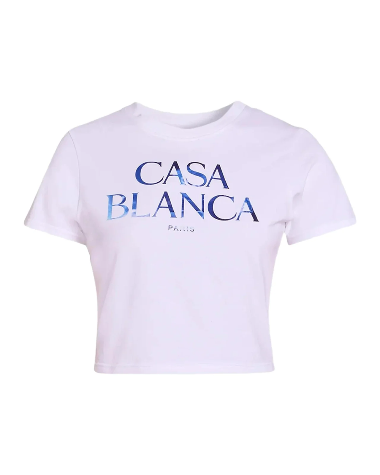 Casablanca Stacked Logo Cotton Crop T-Shirt