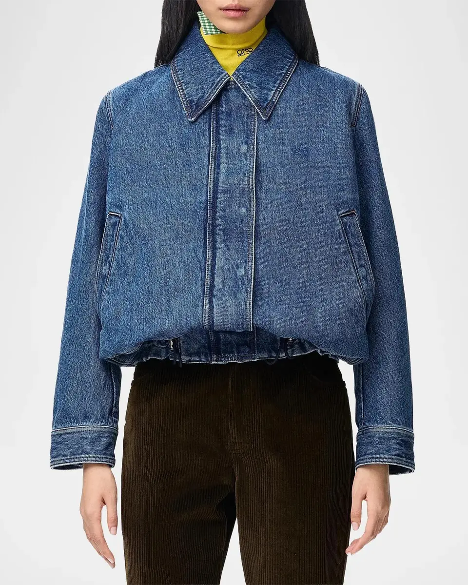 Loewe Drawstring Washed-Denim Drawstring Jacket | Thumbnail 4 Loewe Drawstring Washed-Denim Drawstring Jacket | Thumbnail 4