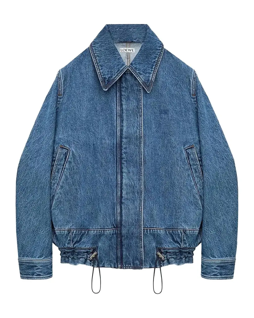 Drawstring Washed-Denim Drawstring Jacket Drawstring Washed-Denim Drawstring Jacket
