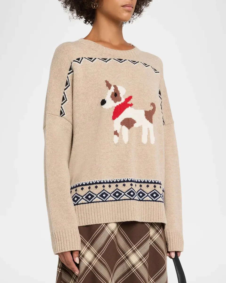 Weekend Max Mara Pavidi Dog Motif Wool Sweater | Thumbnail 4 Weekend Max Mara Pavidi Dog Motif Wool Sweater | Thumbnail 4