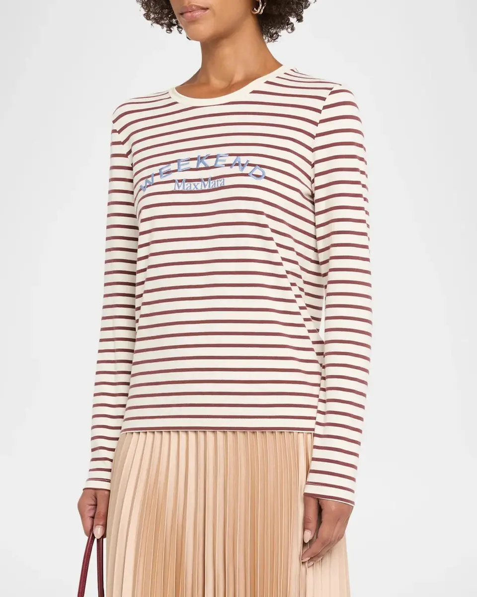 Weekend Max Mara Striped Stretch Cotton Jersey T-Shirt | Thumbnail 4 Weekend Max Mara Striped Stretch Cotton Jersey T-Shirt | Thumbnail 4