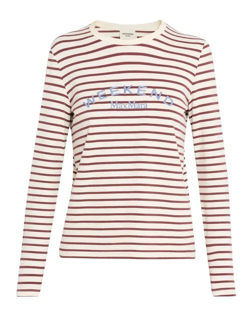 Weekend Max Mara Striped Stretch Cotton Jersey T-Shirt