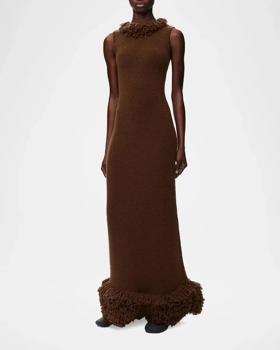 Loewe Fringe Knit Crewneck Maxi Dress | Thumbnail 2 Loewe Fringe Knit Crewneck Maxi Dress | Thumbnail 2