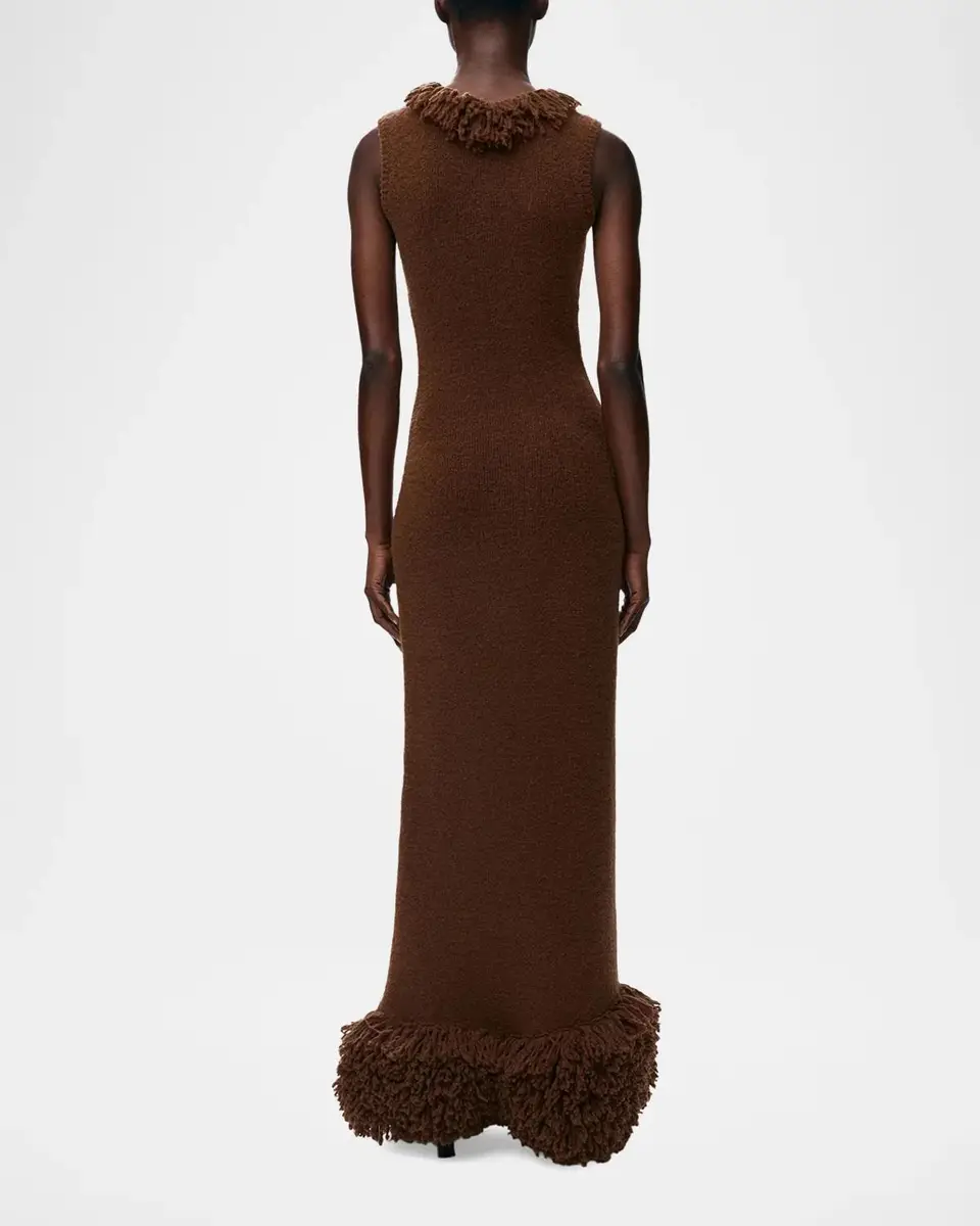 Loewe Fringe Knit Crewneck Maxi Dress | Thumbnail 3 Loewe Fringe Knit Crewneck Maxi Dress | Thumbnail 3