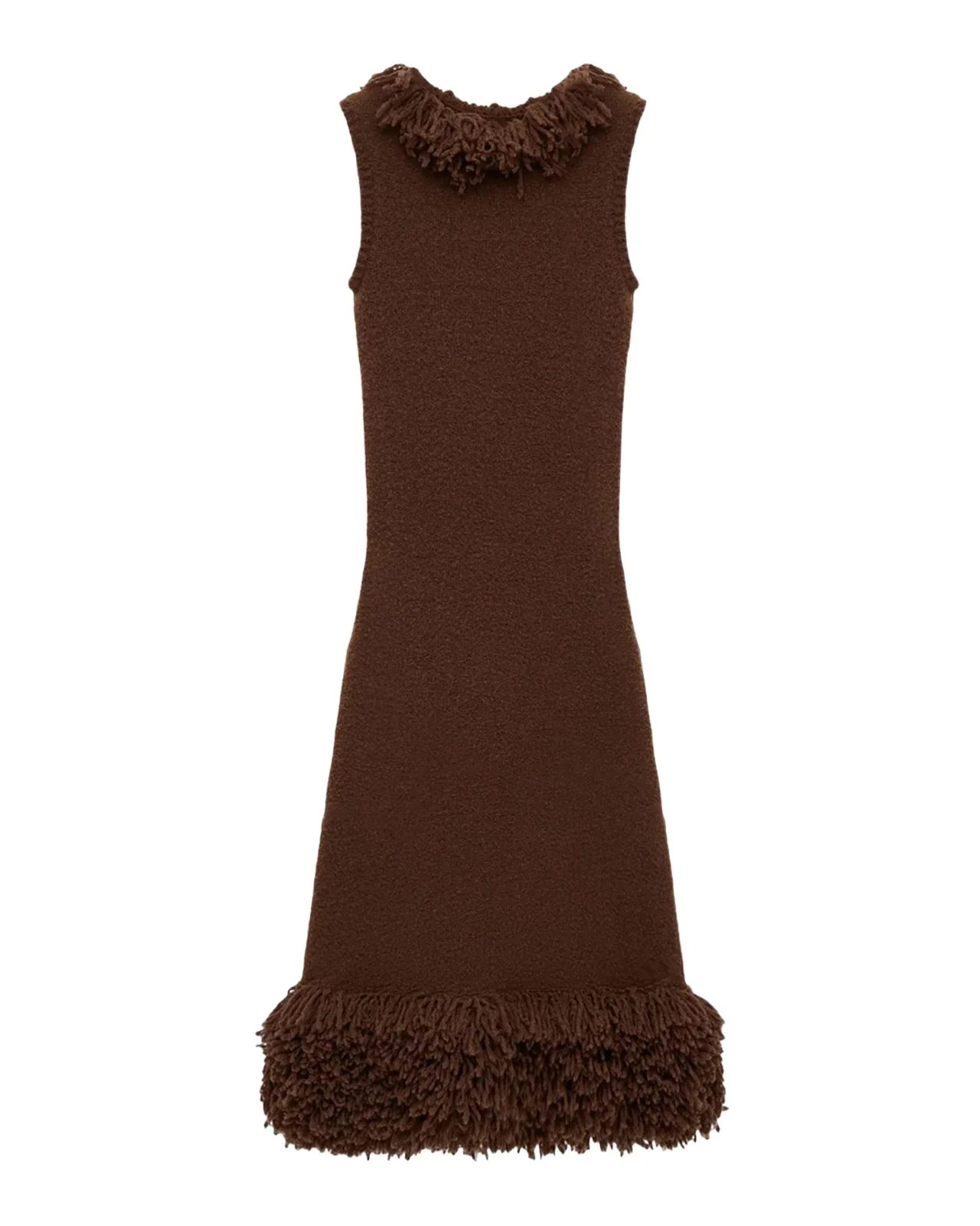 Loewe Fringe Knit Crewneck Maxi Dress