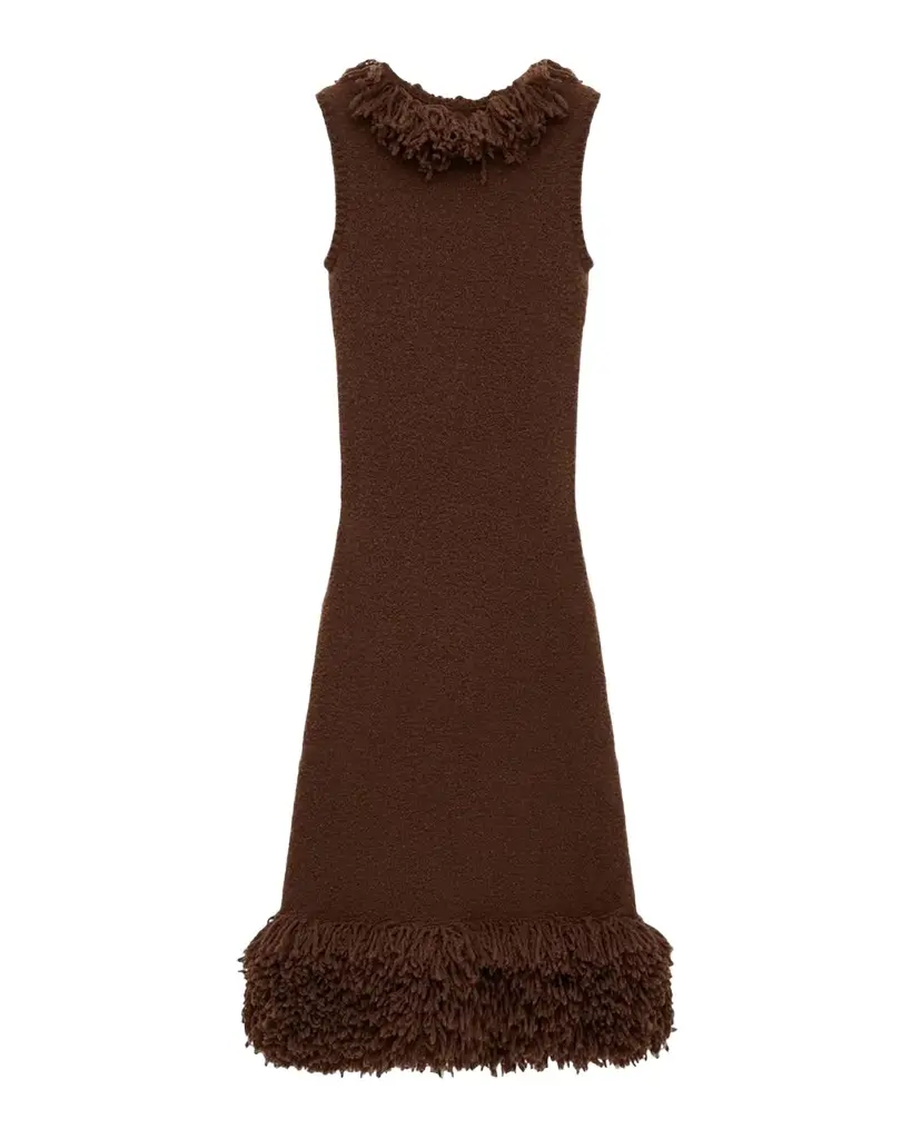 Fringe Knit Crewneck Maxi Dress Fringe Knit Crewneck Maxi Dress