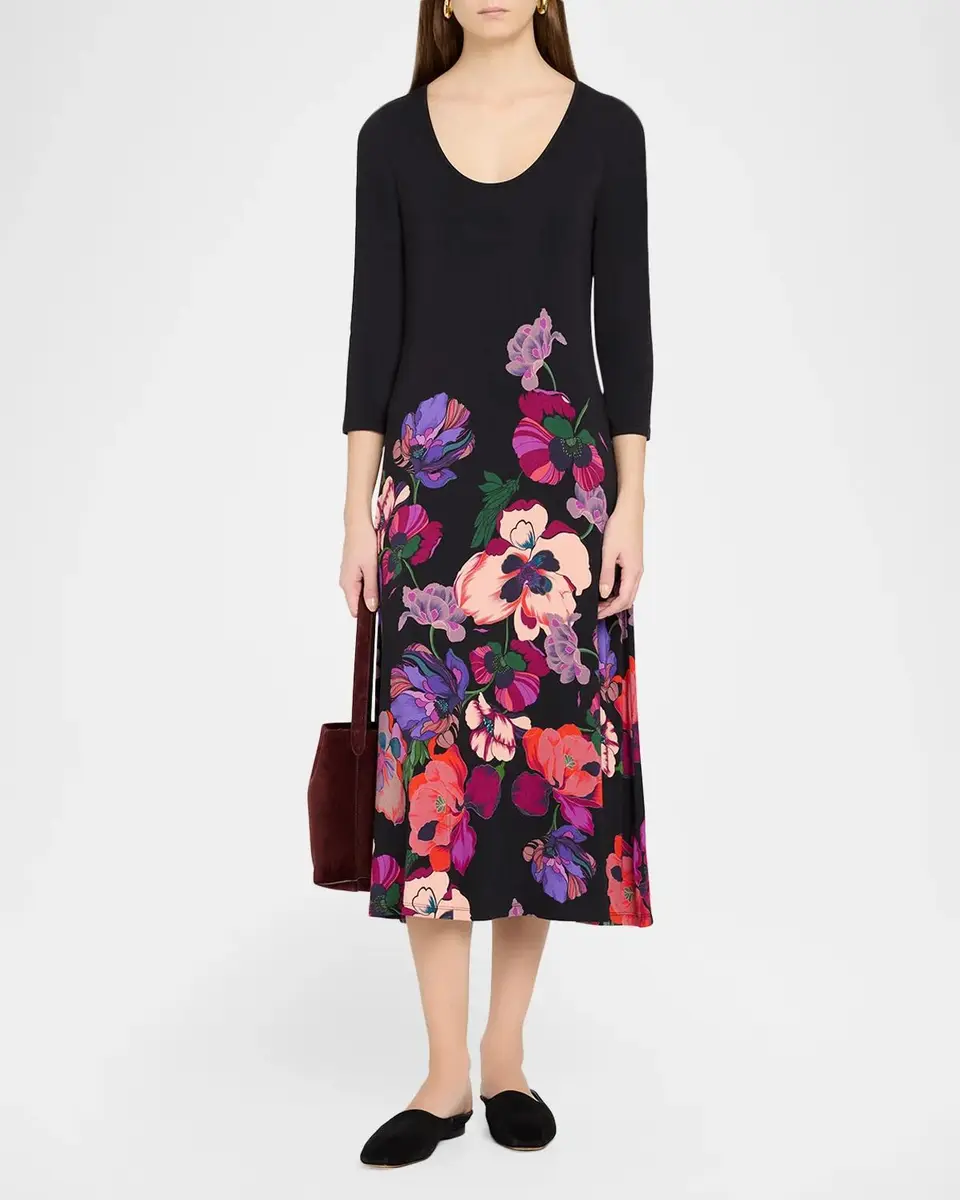 Johnny Was The Janie Floral-Print Favorite Midi Dress | Thumbnail 2 Johnny Was The Janie Floral-Print Favorite Midi Dress | Thumbnail 2