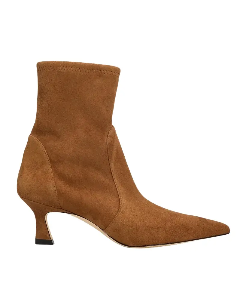 50mm Vinnie Stretch Suede Booties