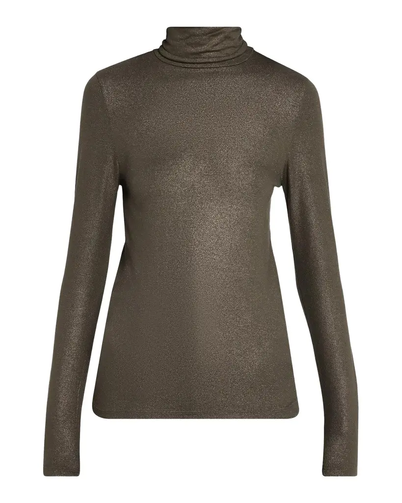 MAJESTIC FILATURES Soft Touch Metallic Crewneck Top