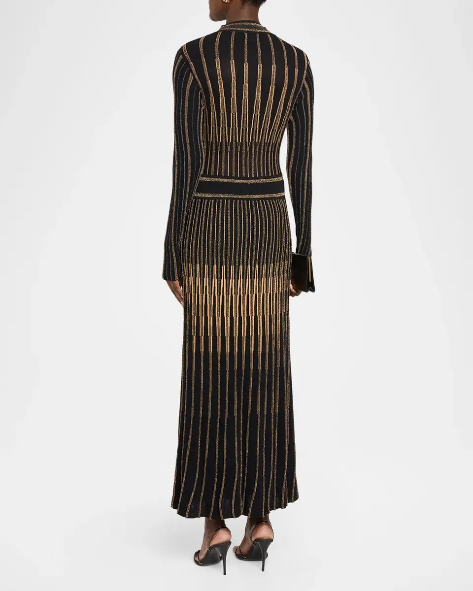 Elie Tahari The Alicia Shimmer-Knit Cutout Maxi Dress | Thumbnail 3 Elie Tahari The Alicia Shimmer-Knit Cutout Maxi Dress | Thumbnail 3