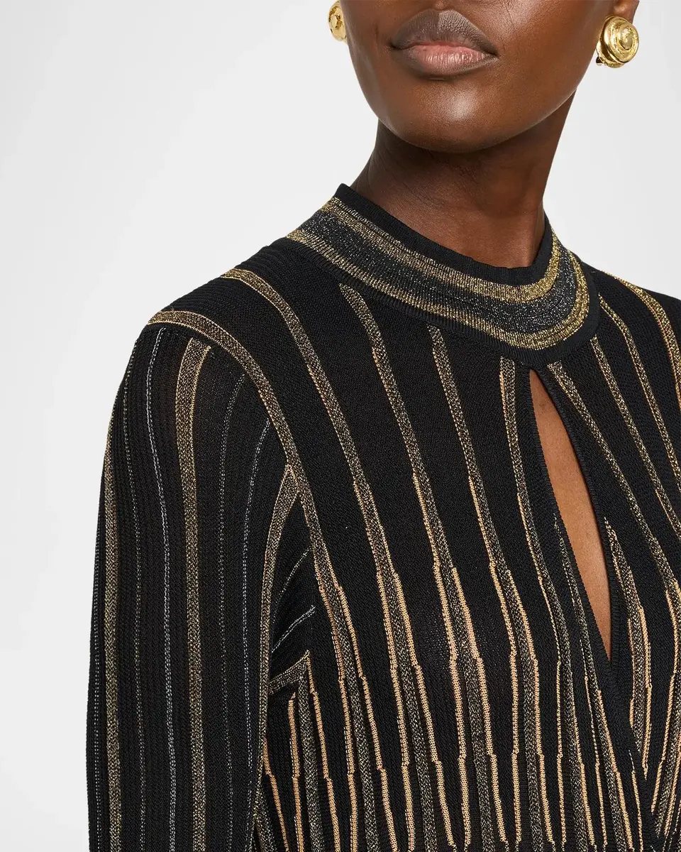 Elie Tahari The Alicia Shimmer-Knit Cutout Maxi Dress | Thumbnail 5 Elie Tahari The Alicia Shimmer-Knit Cutout Maxi Dress | Thumbnail 5