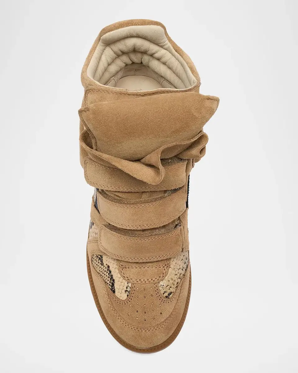 Isabel Marant Bekett Ring 50MM Suede & Snake-Embossed Leather High-Top Sneakers | Thumbnail 3 Isabel Marant Bekett Ring 50MM Suede & Snake-Embossed Leather High-Top Sneakers | Thumbnail 3