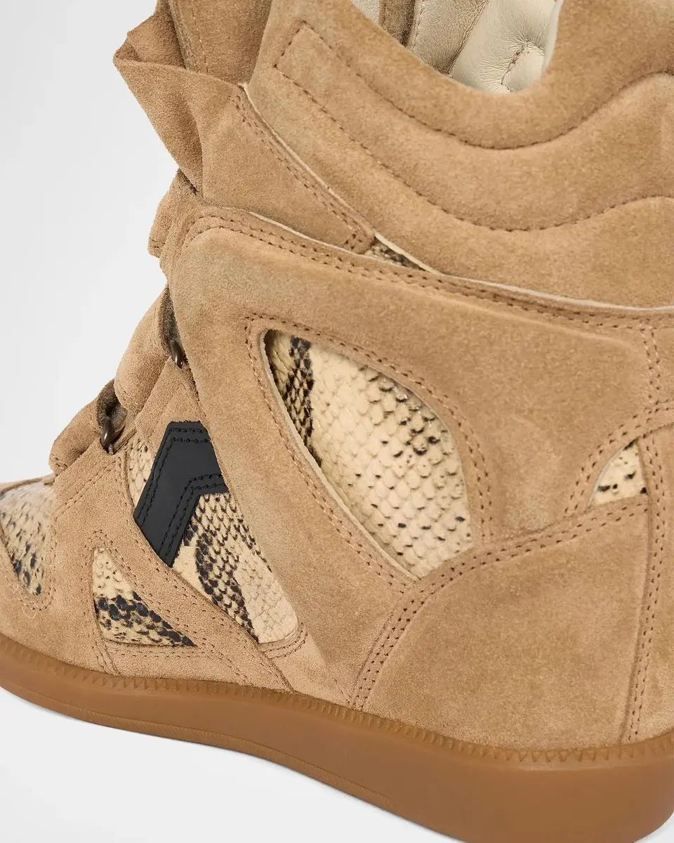 Isabel Marant Bekett Ring 50MM Suede & Snake-Embossed Leather High-Top Sneakers | Thumbnail 4 Isabel Marant Bekett Ring 50MM Suede & Snake-Embossed Leather High-Top Sneakers | Thumbnail 4