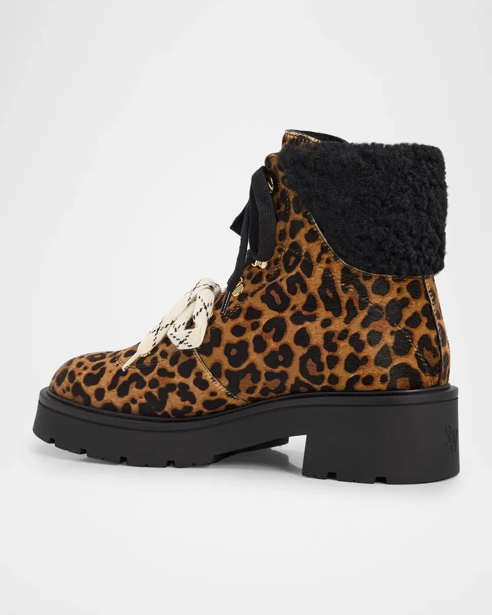Stuart Weitzman Ren Shearling-Lined Leopard Calf Hair Hiker Boots | Thumbnail 2 Stuart Weitzman Ren Shearling-Lined Leopard Calf Hair Hiker Boots | Thumbnail 2