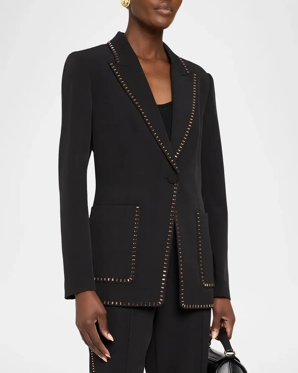 Elie Tahari The Margaret Crystal-Trim Suit Jacket | Thumbnail 4