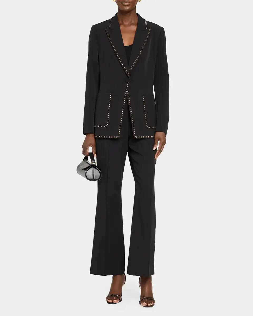 Elie Tahari Margaret Embellished-Trim Trousers | Thumbnail 2