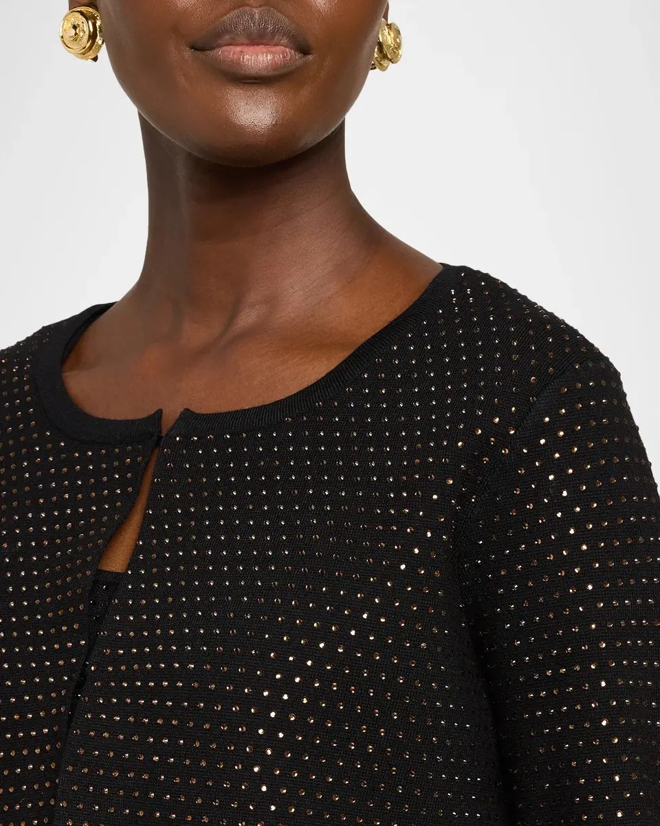 Elie Tahari The Blakely Rhinestone Cropped Cardigan | Thumbnail 5 Elie Tahari The Blakely Rhinestone Cropped Cardigan | Thumbnail 5