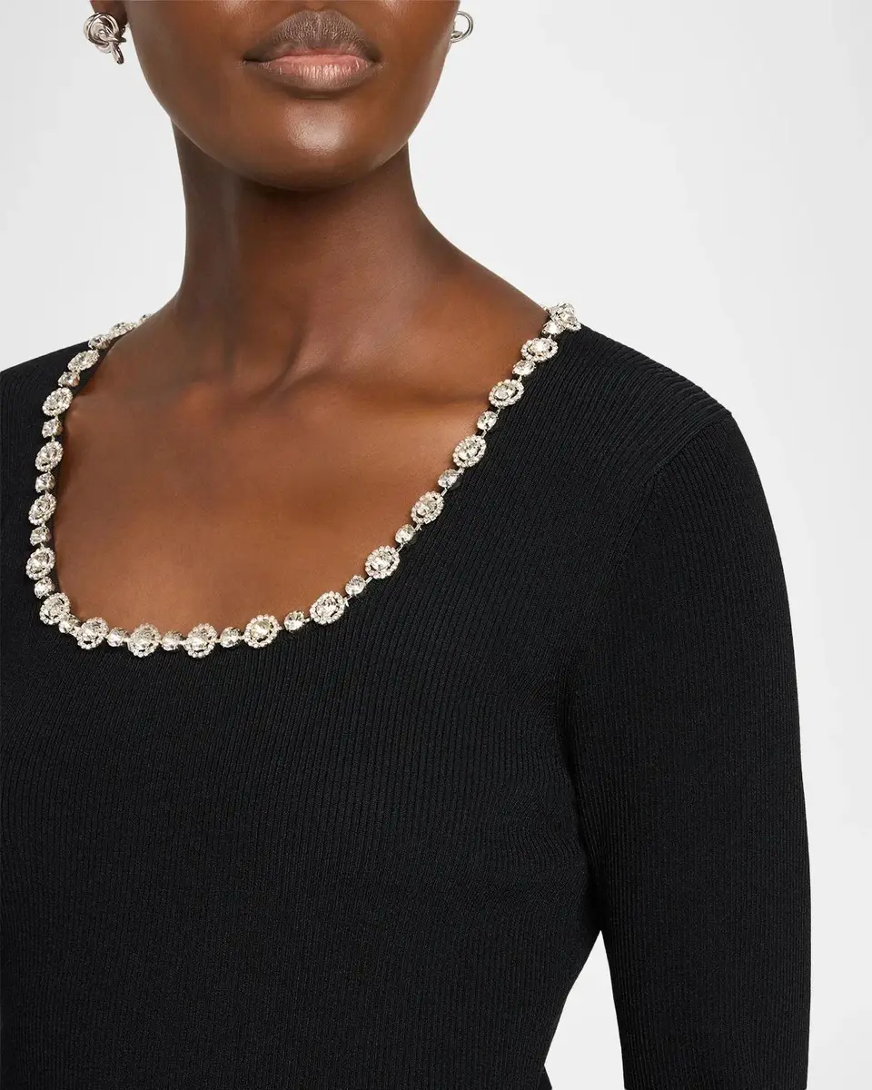 Elie Tahari Isabel Crystal-Trimmed Sweater | Thumbnail 5 Elie Tahari Isabel Crystal-Trimmed Sweater | Thumbnail 5
