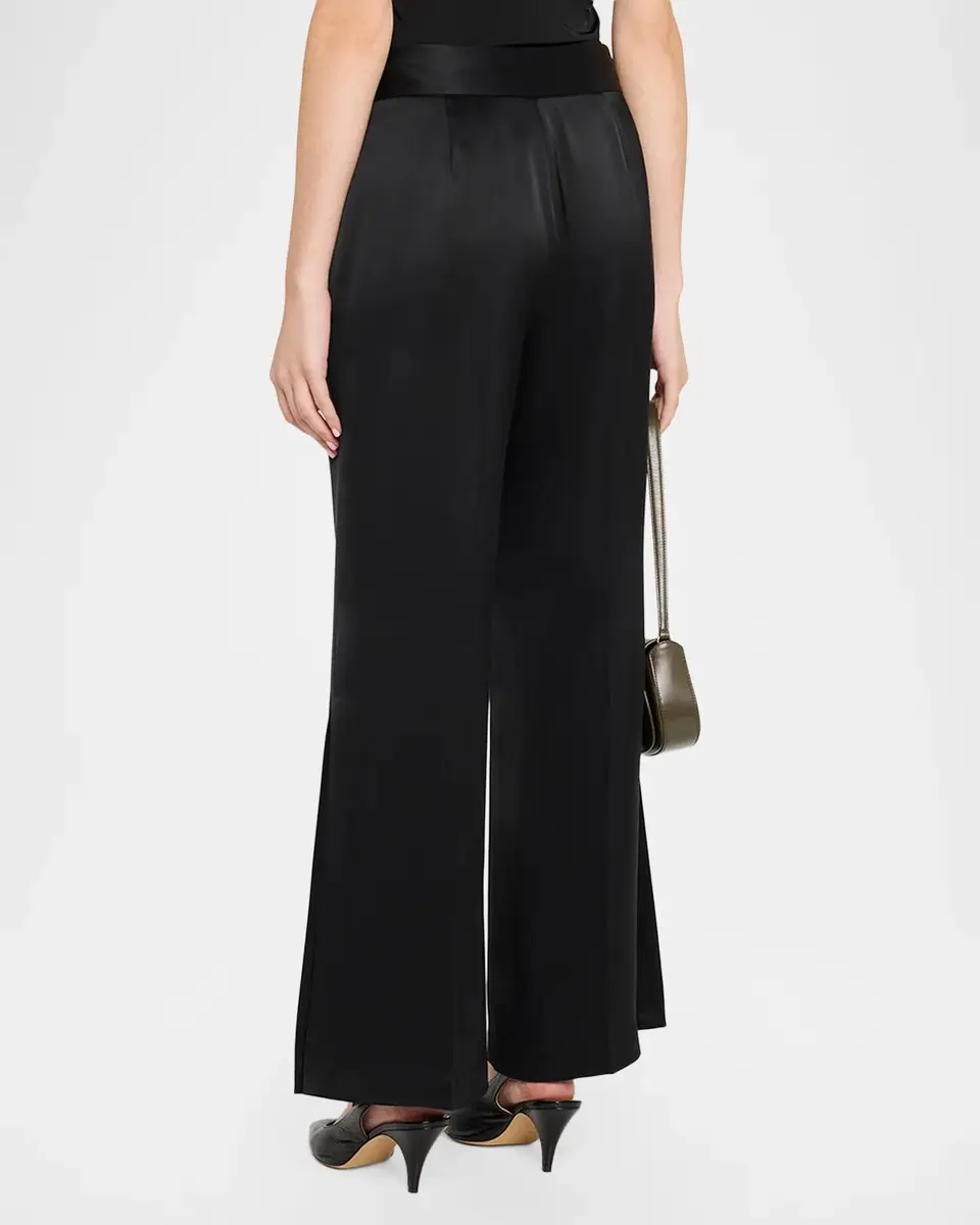 Elie Tahari The Rylee Satin High-Rise Pants | Thumbnail 3