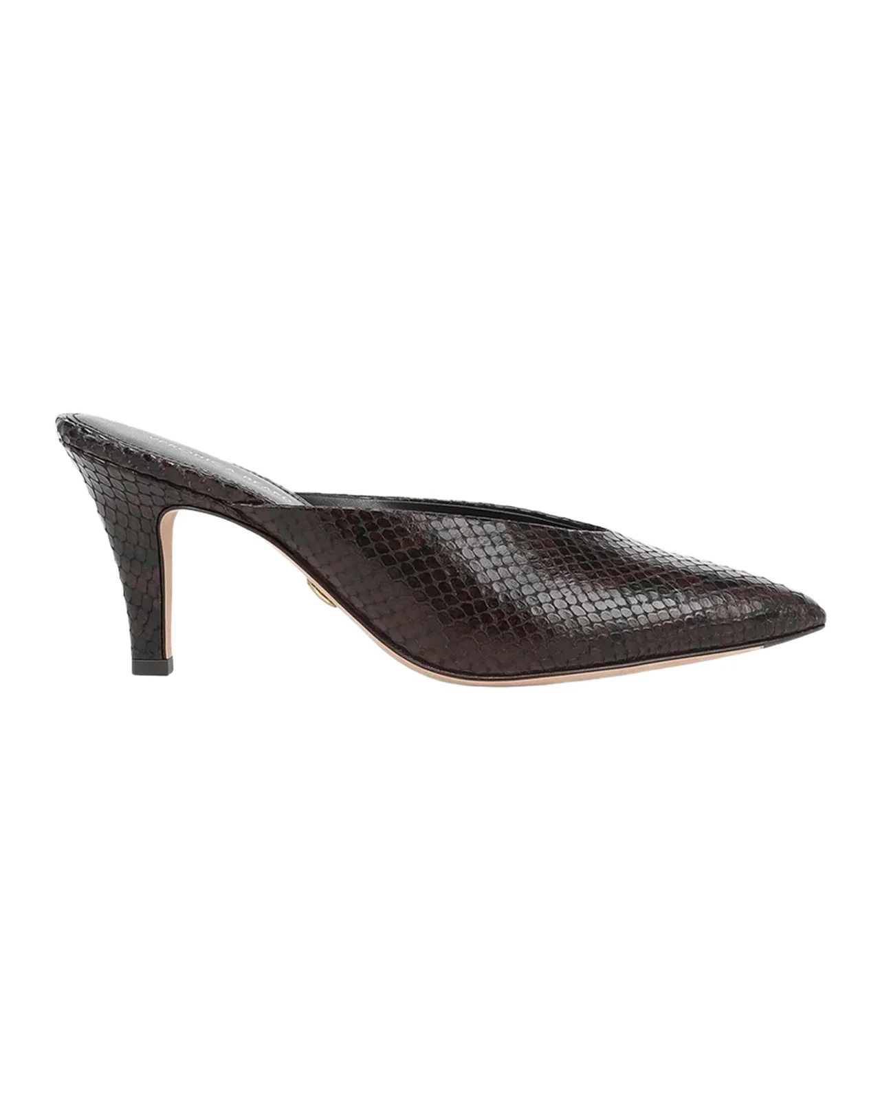Rochelle 75MM Snake-Embossed Leather Mules Rochelle 75MM Snake-Embossed Leather Mules