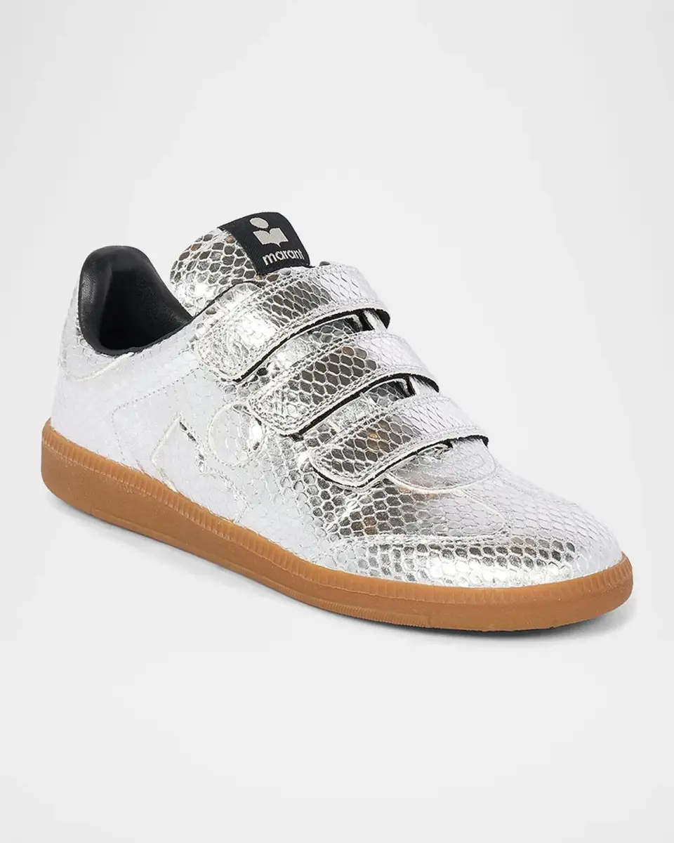 Isabel Marant Beth Snake-Embossed Leather Low-Top Sneakers | Thumbnail 2