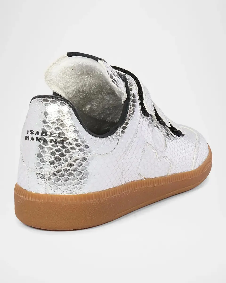Isabel Marant Beth Snake-Embossed Leather Low-Top Sneakers | Thumbnail 3