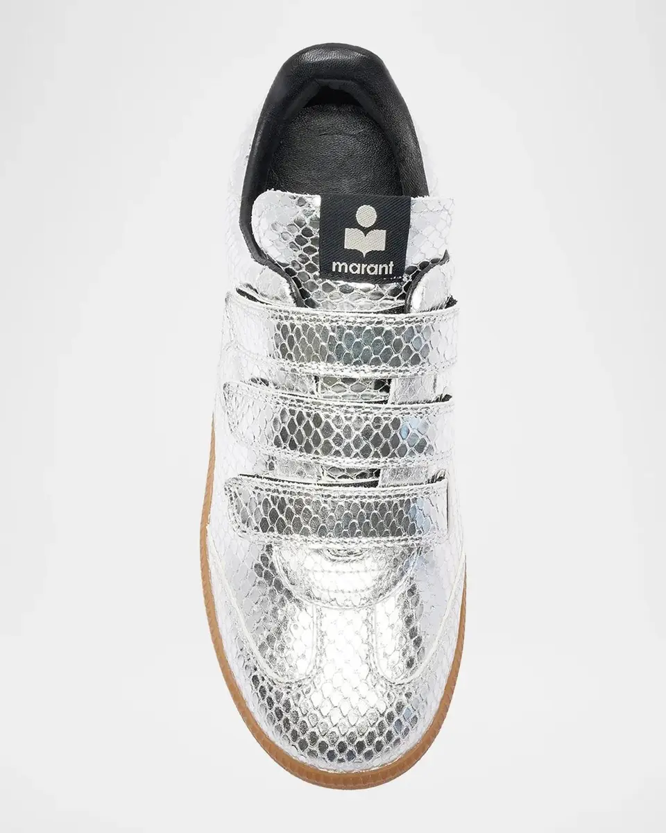 Isabel Marant Beth Snake-Embossed Leather Low-Top Sneakers | Thumbnail 4