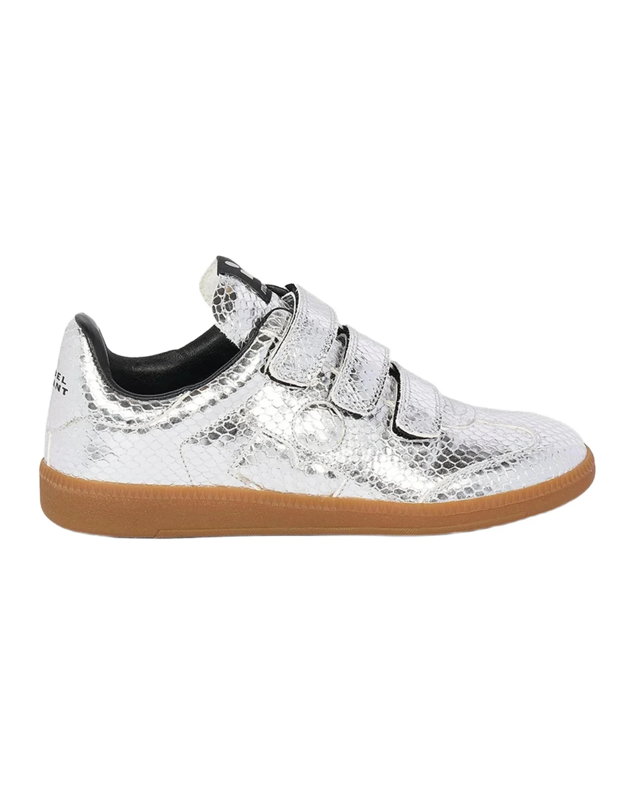 Beth Snake-Embossed Leather Low-Top Sneakers