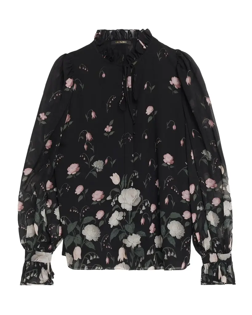 Kobi Halperin Jack Floral-Print Chiffon Blouse