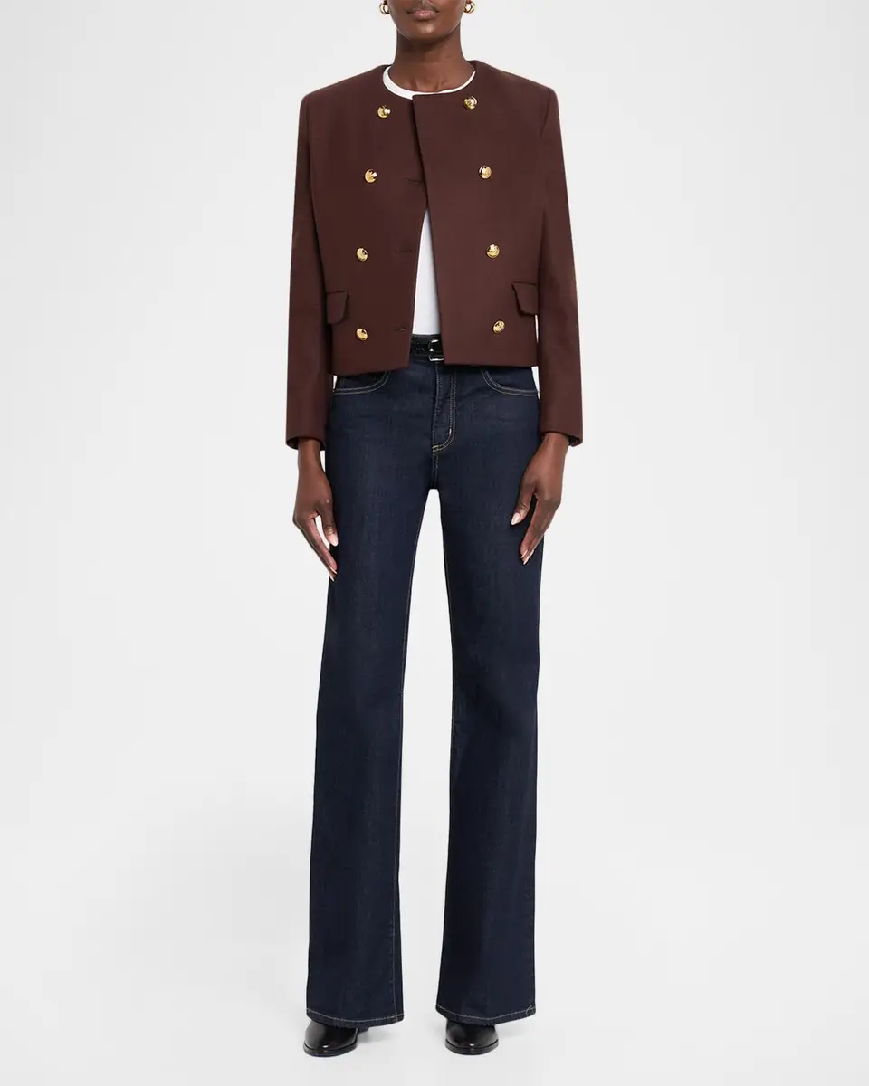 Nili Lotan Melanie Collarless Double-Breasted Crop Lady Jacket | Thumbnail 2 Nili Lotan Melanie Collarless Double-Breasted Crop Lady Jacket | Thumbnail 2
