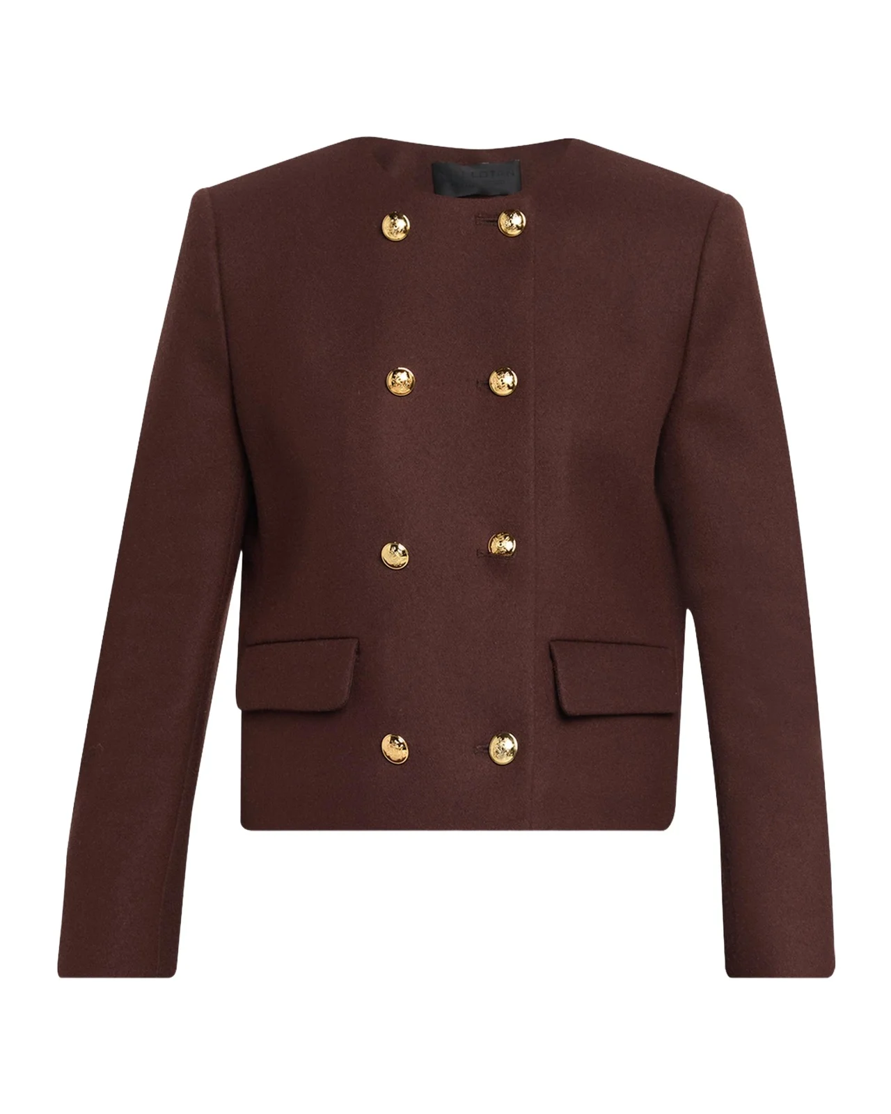 Nili Lotan Melanie Collarless Double-Breasted Crop Lady Jacket