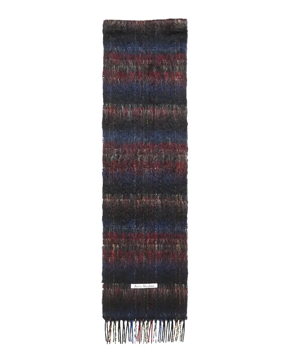 Acne Studios Vibol Plaid Mohair-Wool-Blend Fringe Scarf | Thumbnail 2