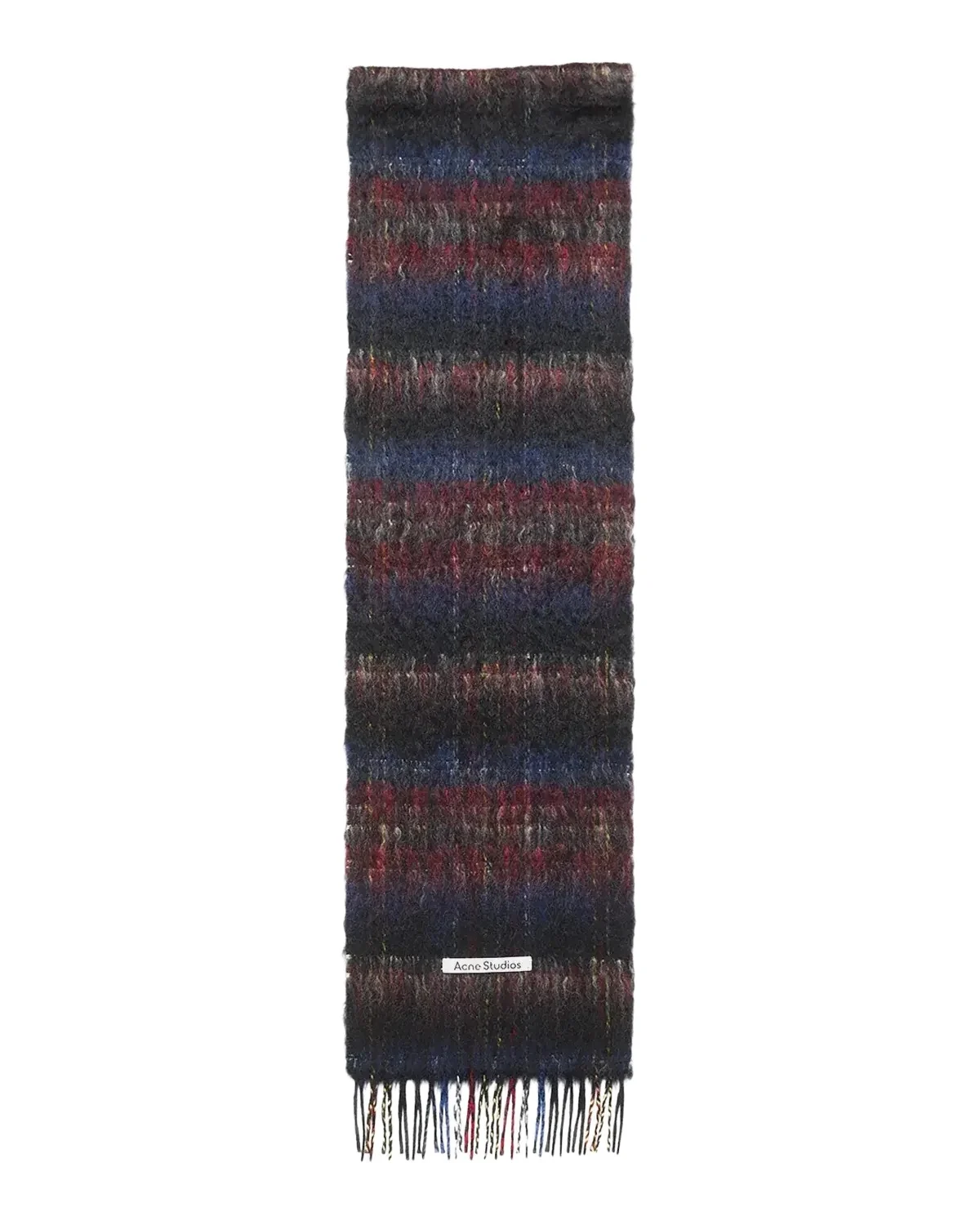 Acne Studios Vibol Plaid Mohair-Wool-Blend Fringe Scarf