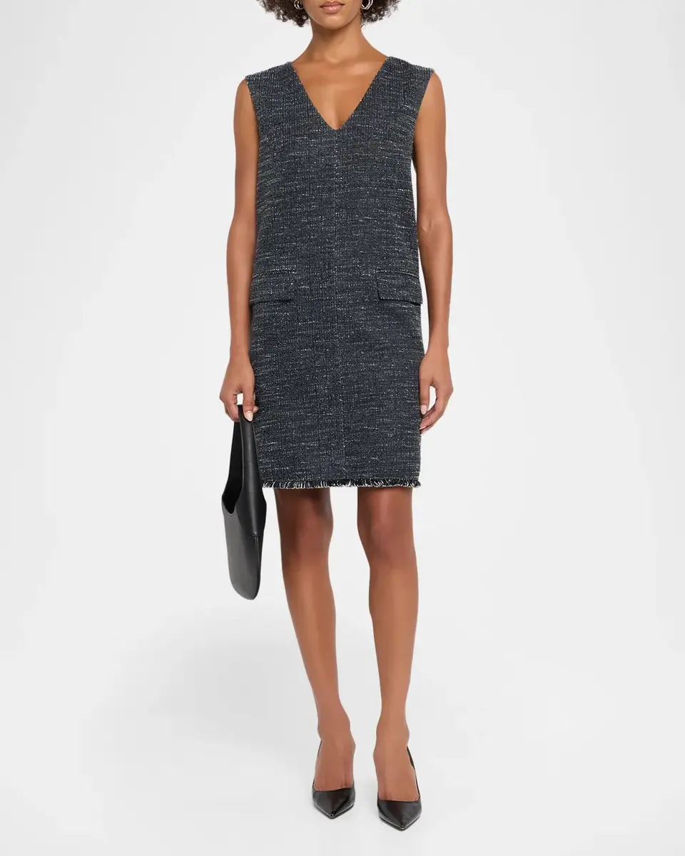Weekend Max Mara Pera Fringed Boucle Jersey Mini Shift Dress | Thumbnail 2 Weekend Max Mara Pera Fringed Boucle Jersey Mini Shift Dress | Thumbnail 2