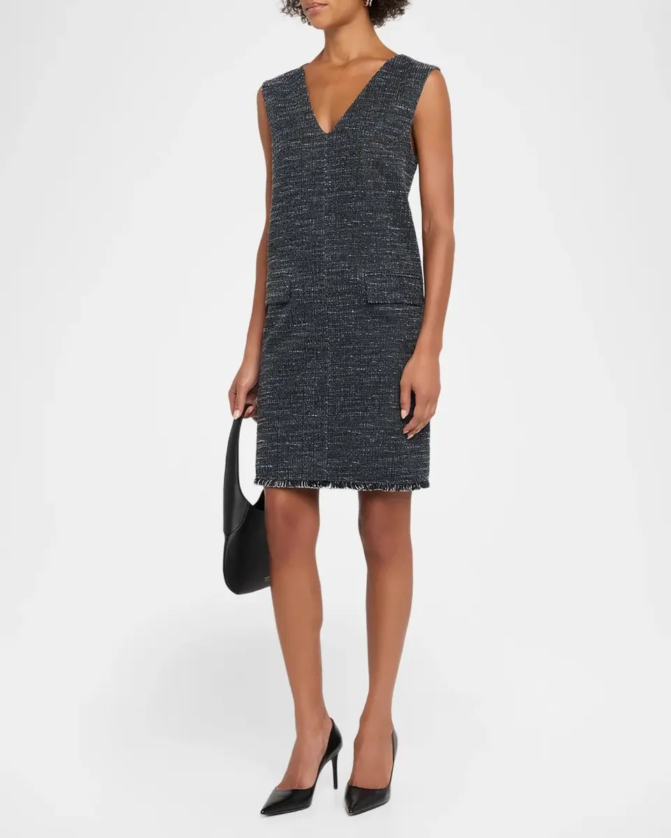 Weekend Max Mara Pera Fringed Boucle Jersey Mini Shift Dress | Thumbnail 4 Weekend Max Mara Pera Fringed Boucle Jersey Mini Shift Dress | Thumbnail 4