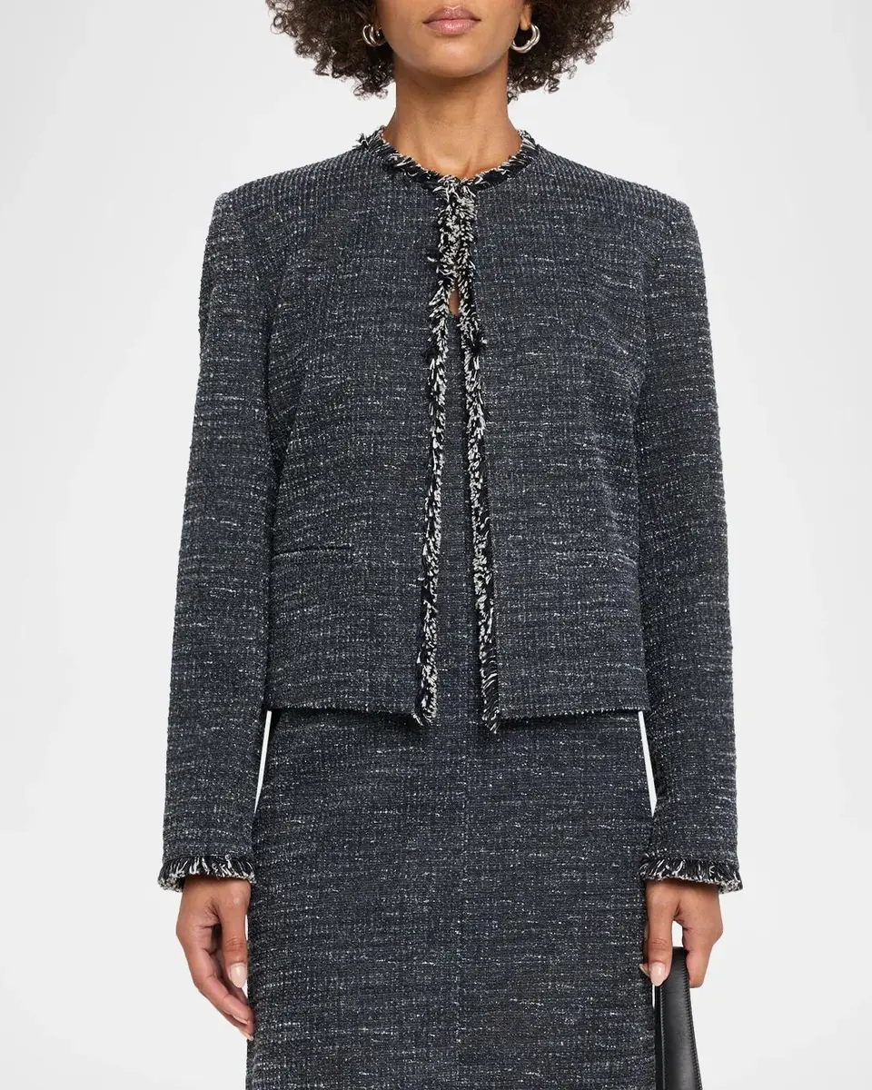 Weekend Max Mara Faro Fringed Boucle Jersey Jacket | Thumbnail 4 Weekend Max Mara Faro Fringed Boucle Jersey Jacket | Thumbnail 4