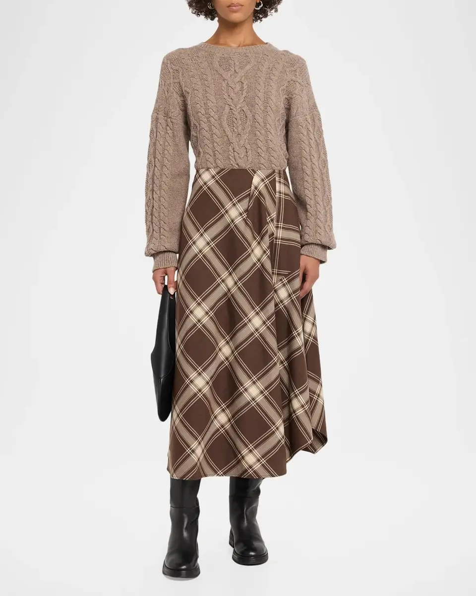 Weekend Max Mara Lanoso Tartan Stretch Wool Midi Skirt | Thumbnail 2 Weekend Max Mara Lanoso Tartan Stretch Wool Midi Skirt | Thumbnail 2