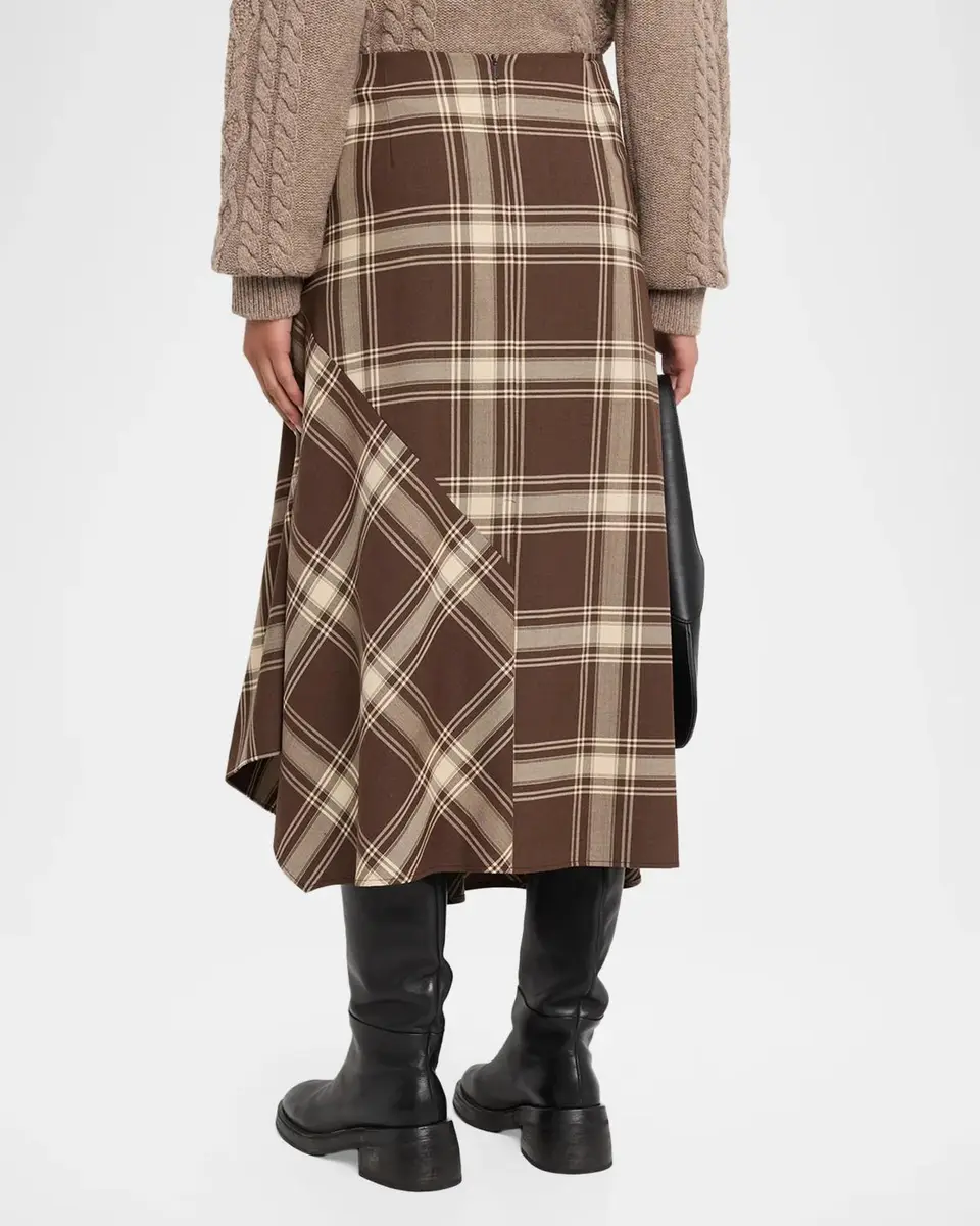 Weekend Max Mara Lanoso Tartan Stretch Wool Midi Skirt | Thumbnail 3 Weekend Max Mara Lanoso Tartan Stretch Wool Midi Skirt | Thumbnail 3