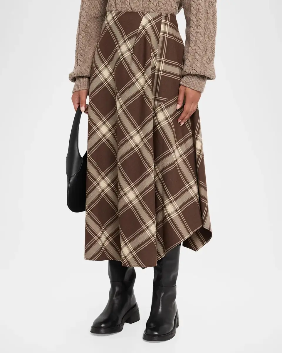 Weekend Max Mara Lanoso Tartan Stretch Wool Midi Skirt | Thumbnail 4 Weekend Max Mara Lanoso Tartan Stretch Wool Midi Skirt | Thumbnail 4