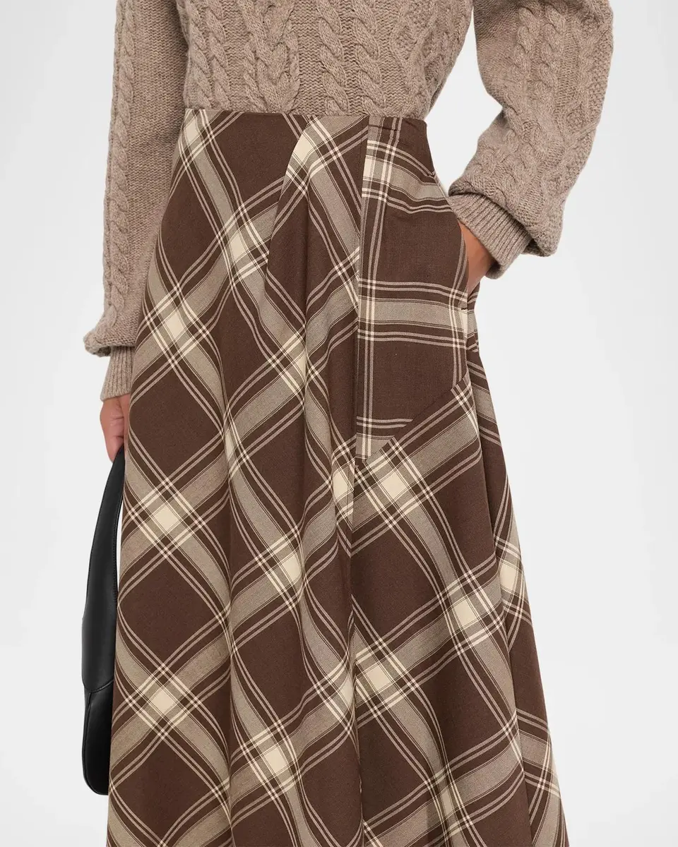 Weekend Max Mara Lanoso Tartan Stretch Wool Midi Skirt | Thumbnail 5 Weekend Max Mara Lanoso Tartan Stretch Wool Midi Skirt | Thumbnail 5
