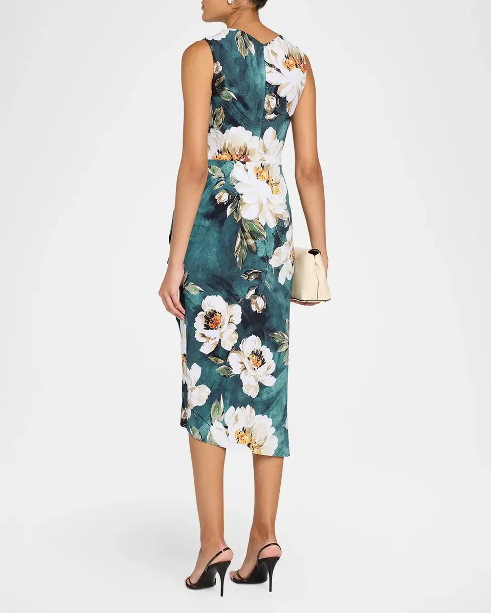 Chiara Boni La Petite Robe Wang Draped Floral-Print Midi Dress | Thumbnail 3