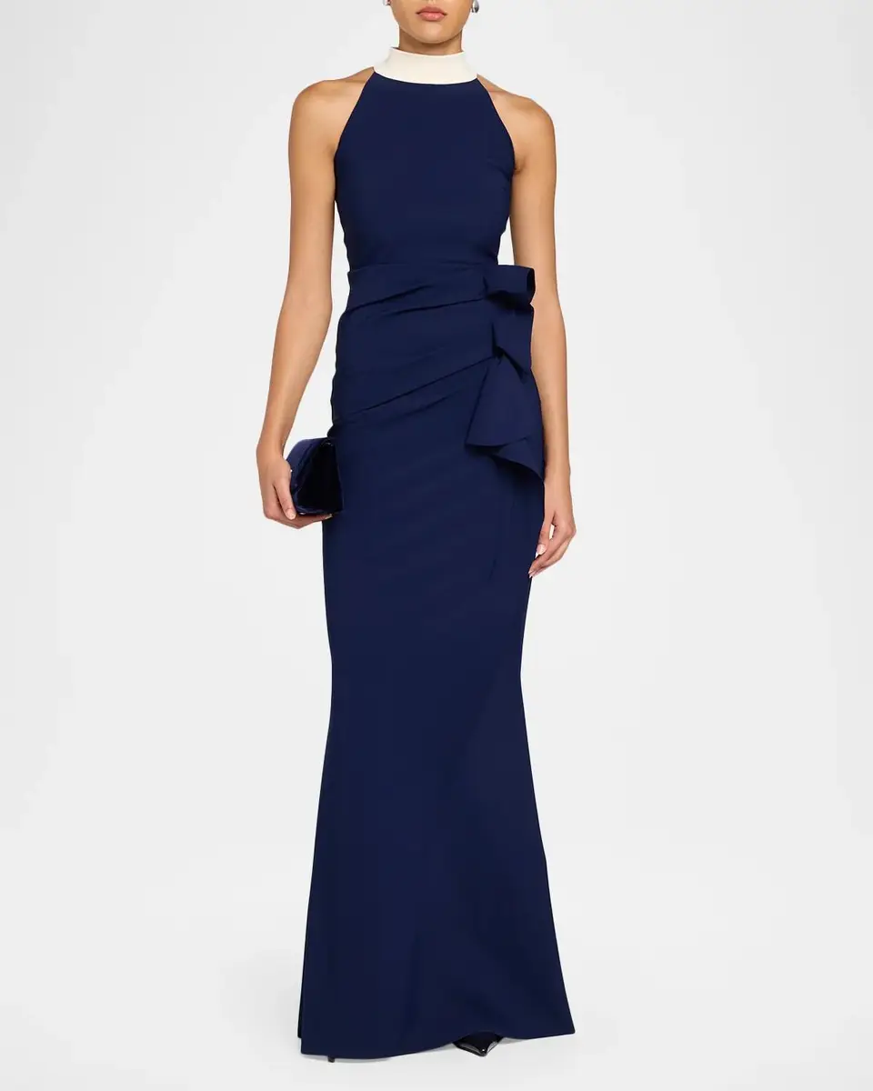 Chiara Boni La Petite Robe Gudrum Draped Jersey Mermaid Gown | Thumbnail 2