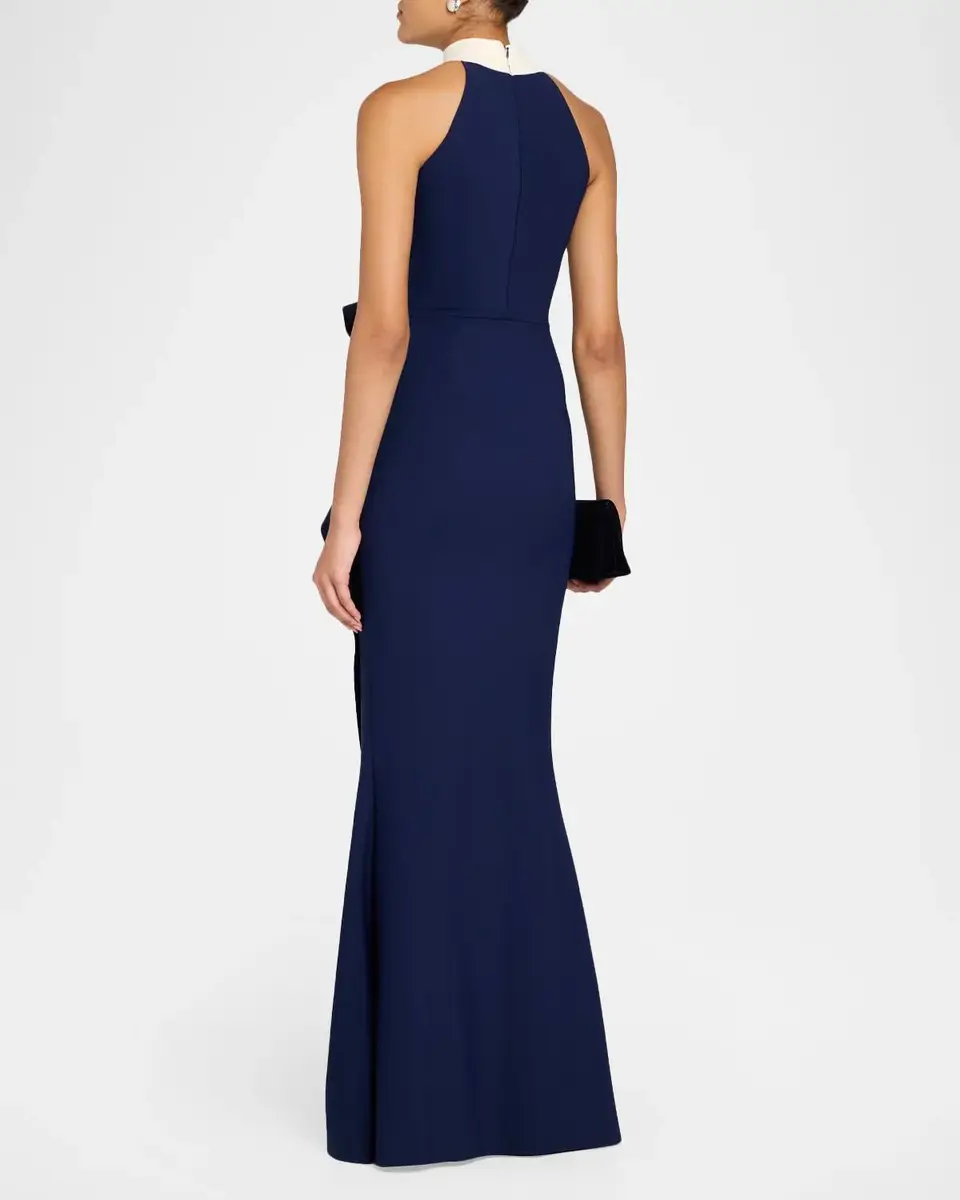 Chiara Boni La Petite Robe Gudrum Draped Jersey Mermaid Gown | Thumbnail 3