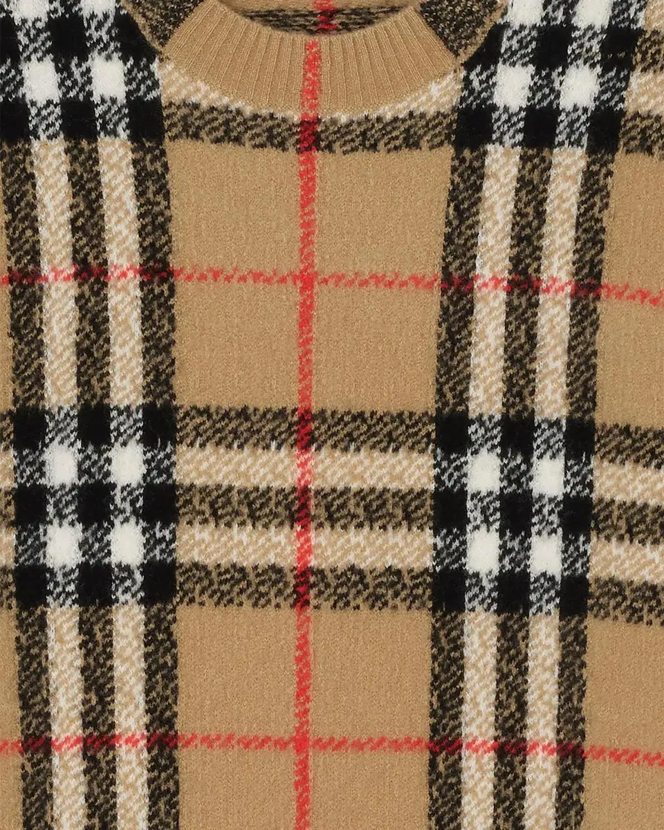 Burberry Curtis Check Cashmere Crewneck Sweater | Thumbnail 2