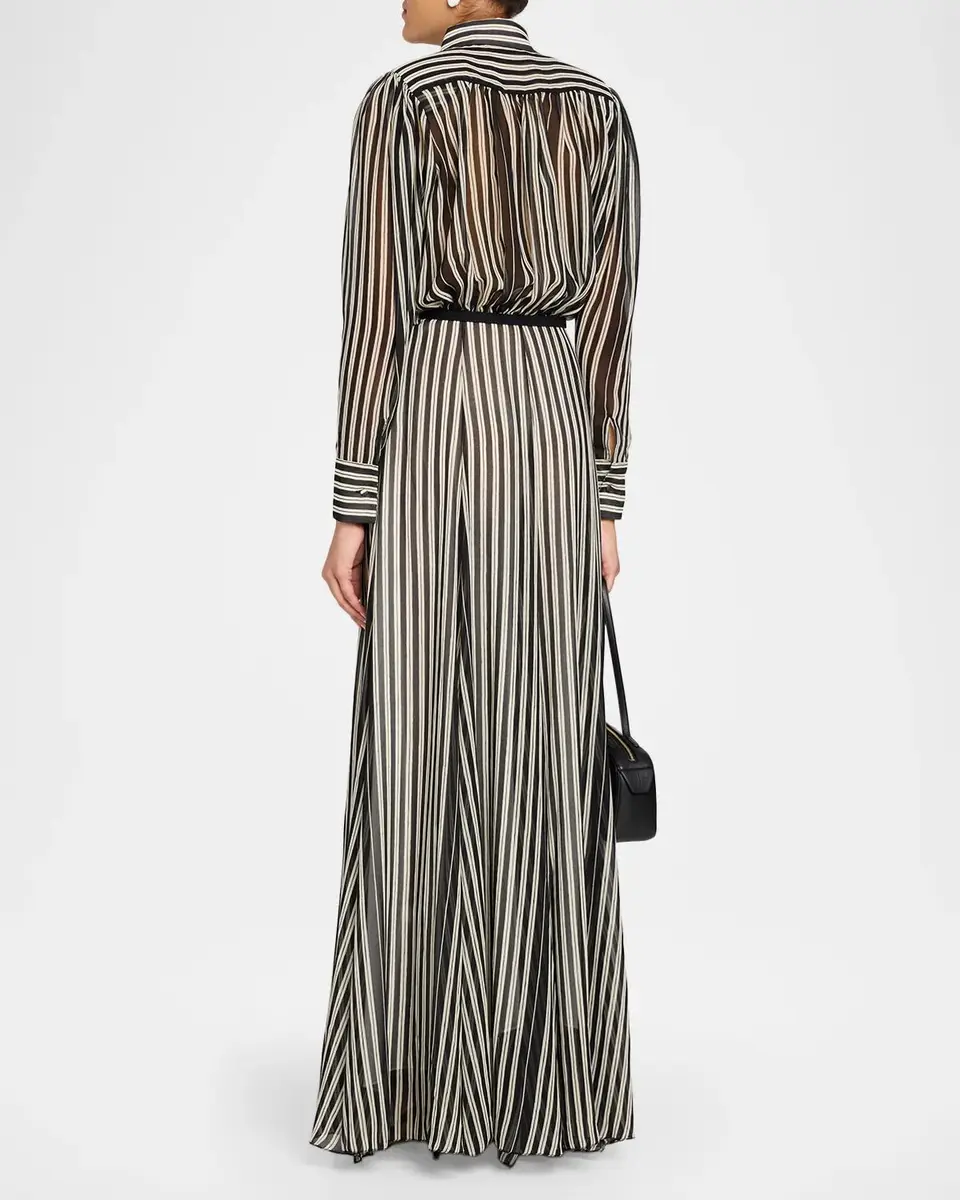 Chiara Boni La Petite Robe Liyan Belted Striped Maxi Shirtdress | Thumbnail 3 Chiara Boni La Petite Robe Liyan Belted Striped Maxi Shirtdress | Thumbnail 3