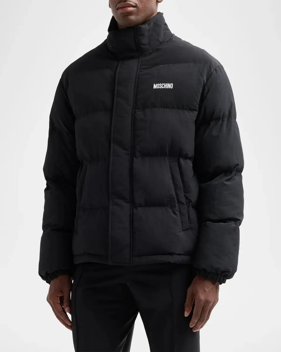 MOSCHINO Men's Logo Puffer Jacket | Thumbnail 4 MOSCHINO Men's Logo Puffer Jacket | Thumbnail 4