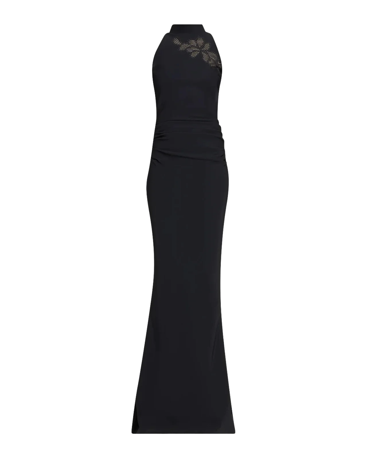 Chiara Boni La Petite Robe Nimby Embroidered Mock-Neck Mermaid Gown